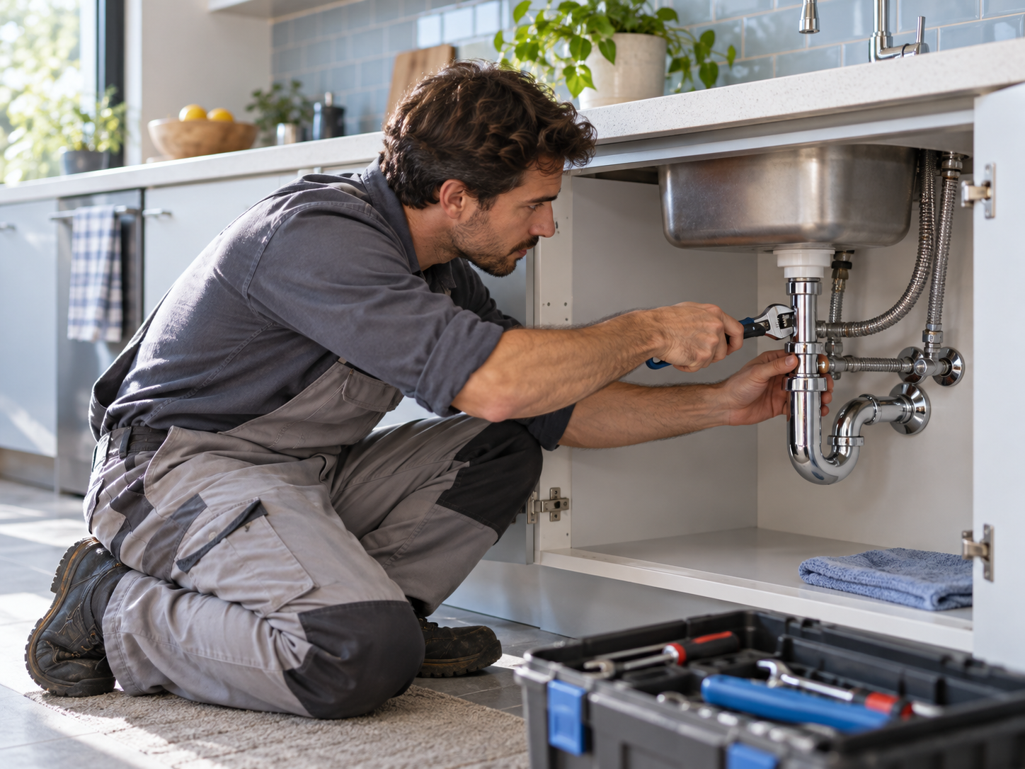 Imagen ilustrativa: profesional reparando una conexión de agua